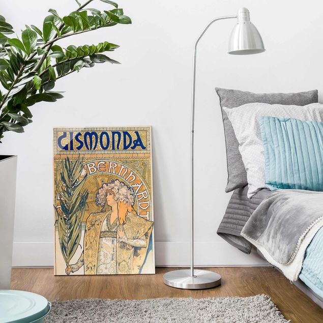 Glasbild - Alfons Mucha - Plakat für Theaterstück Gismonda - Hochformat 3:2