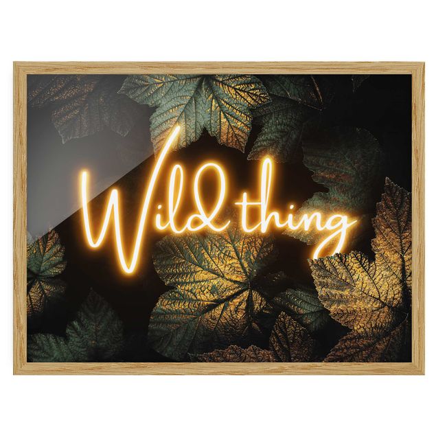 Bild mit Rahmen - Wild Thing goldene Blätter - Querformat 3:4