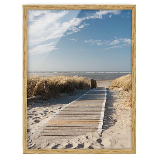 Bild mit Rahmen - Ostsee Strand - Hochformat 3:4