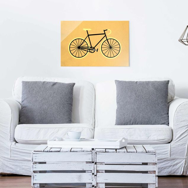 Glasbild - Fahrrad in Gelb - Querformat 2:3