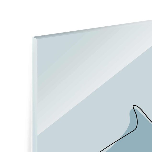 Glasbild - Delfin Line Art - Hochformat 4:3