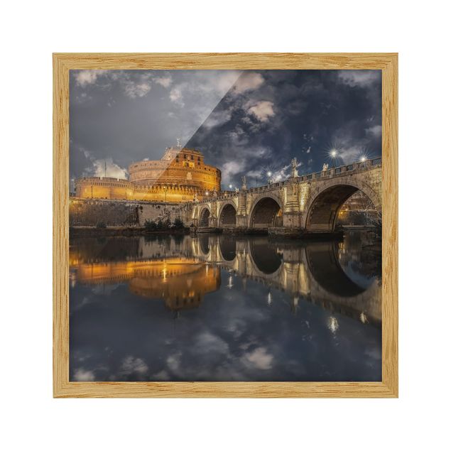 Bild mit Rahmen - Ponte Sant'Angelo in Rom - Quadrat 1:1