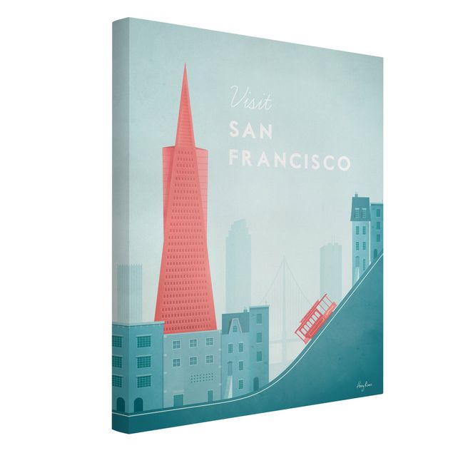 Leinwandbild - Reiseposter - San Francisco - Hochformat 4:3