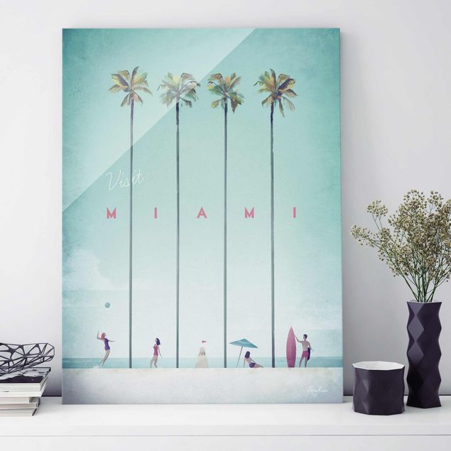 Magnettafel Glas Reiseposter - Miami