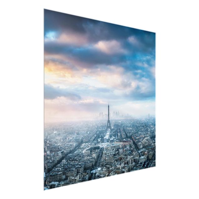 Glasbild - Winter in Paris - Quadrat 1:1