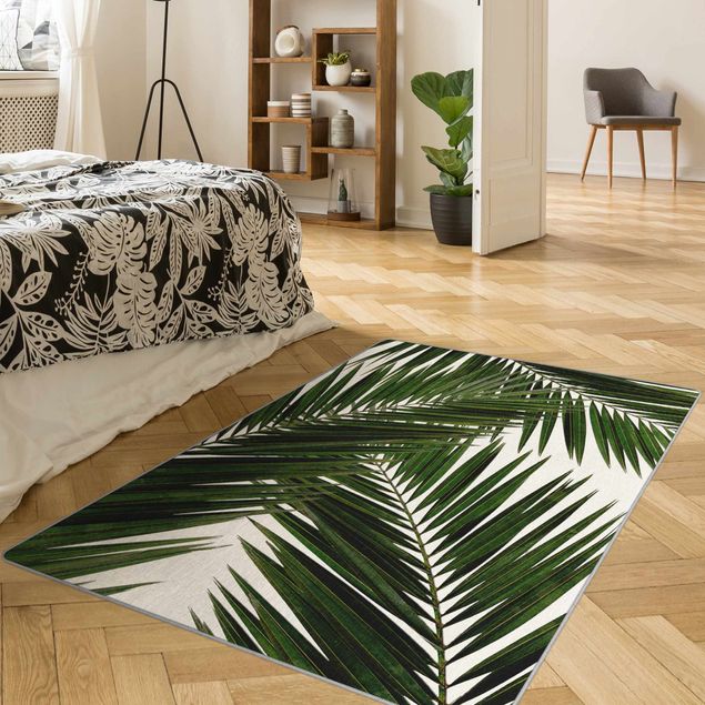 Teppich Natur Blick durch grüne Palmenblätter