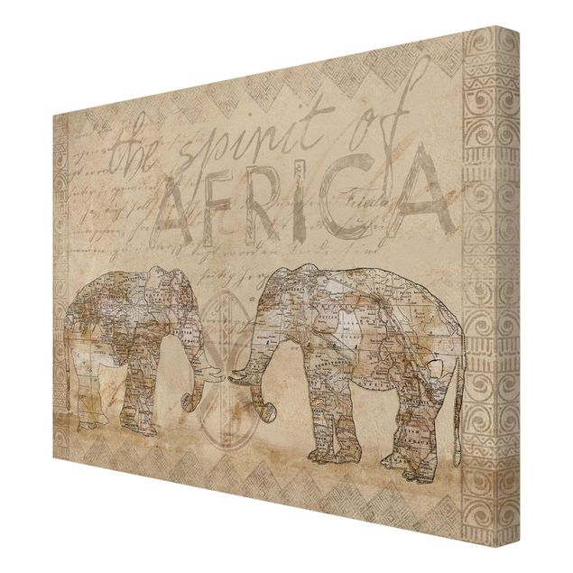 Leinwandbild - Vintage Collage - Spirit of Africa - Querformat 3:4