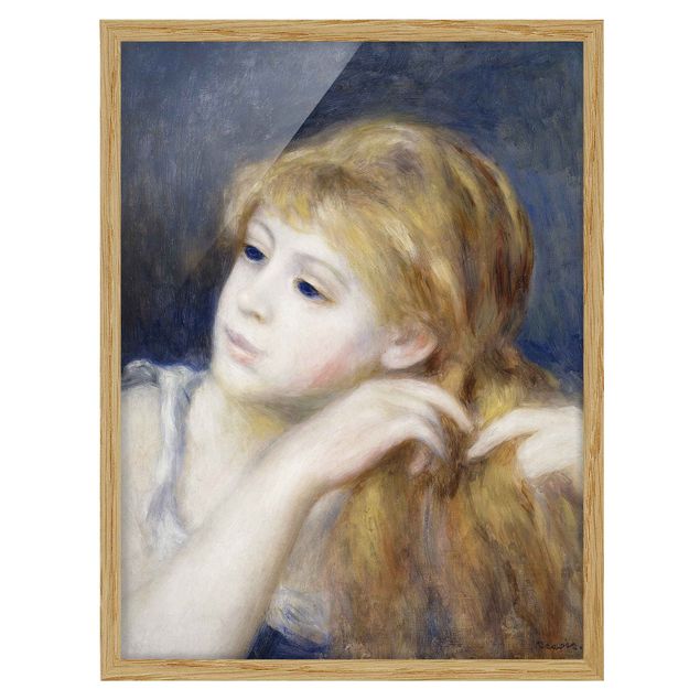 Bild mit Rahmen - Auguste Renoir - Kopf eines Mädchens - Hochformat 3:4