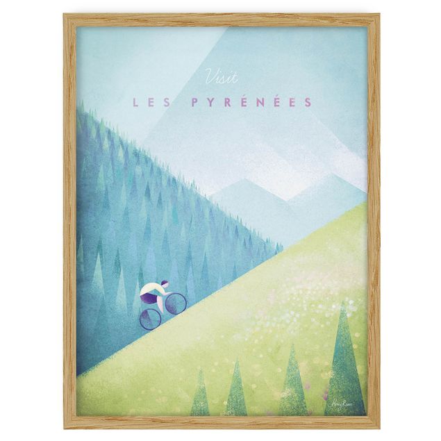 Bild mit Rahmen - Reiseposter - Die Pyrenäen - Hochformat 4:3