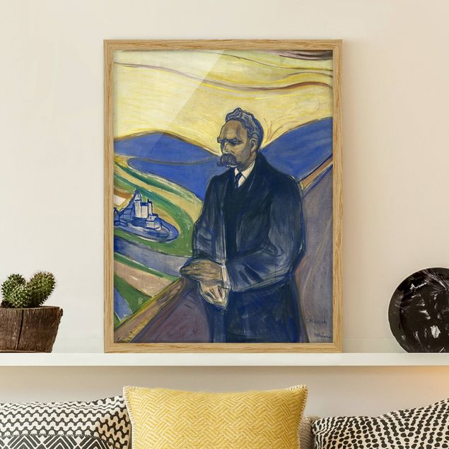 Bild mit Rahmen - Edvard Munch - Porträt Nietzsche - Hochformat 3:4