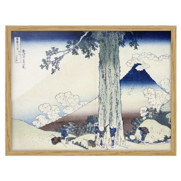 Bild mit Rahmen - Katsushika Hokusai - Mishima Pass in der Provinz Kai - Querformat 3:4