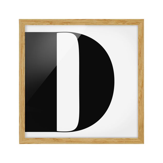 Bild mit Rahmen - Antiqua Letter D - Quadrat 1:1