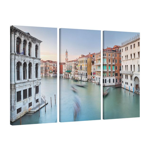 Leinwandbild 3-teilig - Canale Grande Blick von der Rialtobrücke Venedig - Hoch 2:1