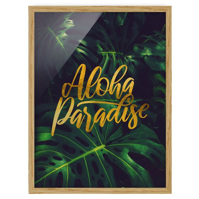 Bild mit Rahmen - Dschungel - Aloha Paradise - Hochformat 4:3