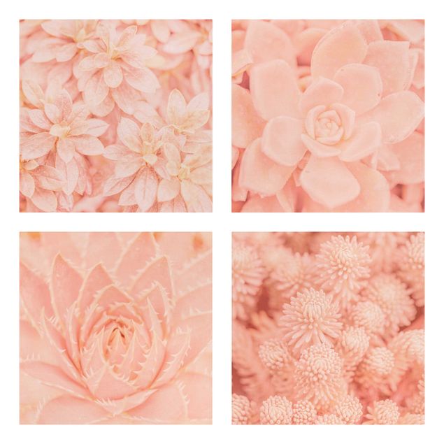 Leinwandbild 4-teilig - Rosa Blütenzauber
