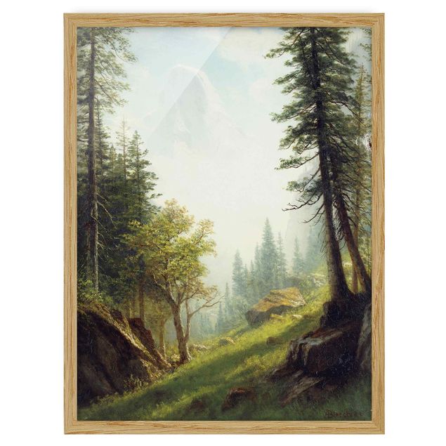 Bild mit Rahmen - Albert Bierstadt - In den Berner Alpen - Hochformat 3:4