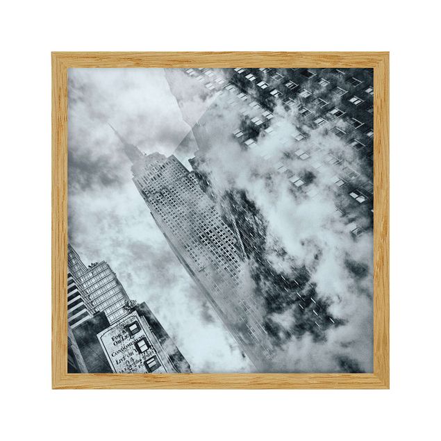 Bild mit Rahmen - Fassade des Empire State Buildings - Quadrat 1:1