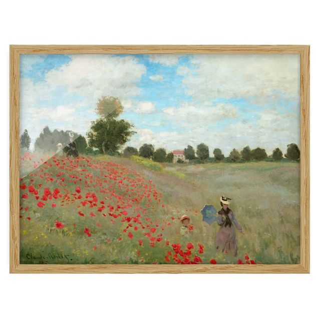 Bild mit Rahmen - Claude Monet - Mohnfeld bei Argenteuil - Querformat 3:4