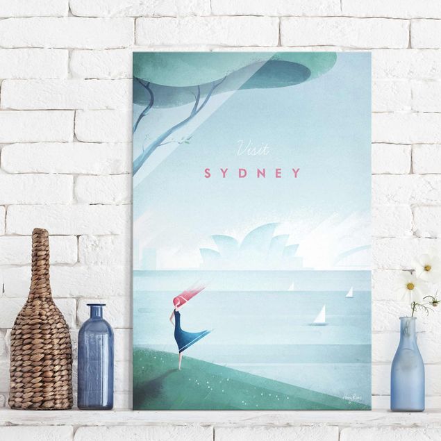 Glas Magnettafel Reiseposter - Sidney