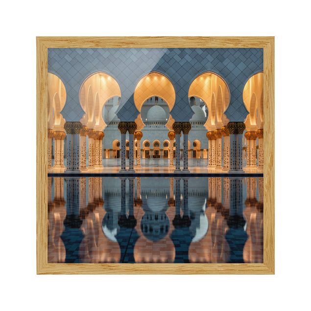 Bild mit Rahmen - Reflexionen in der Moschee - Quadrat 1:1