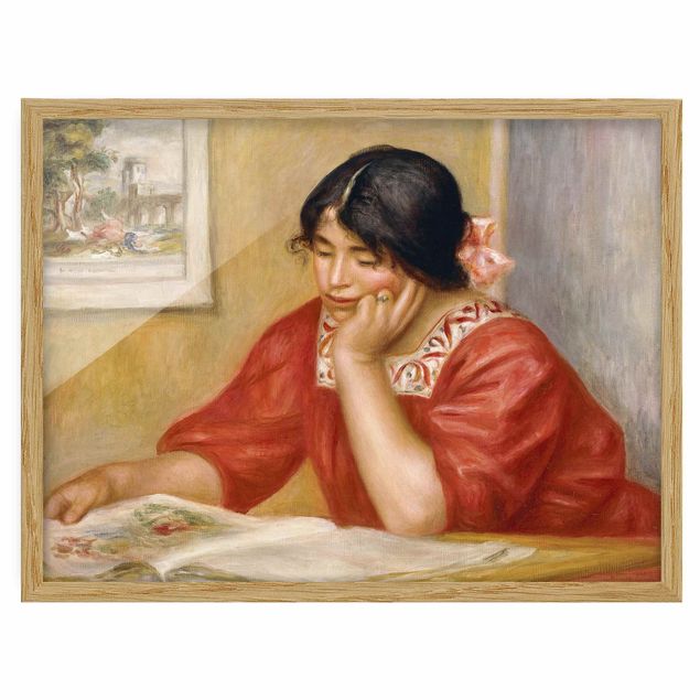 Bild mit Rahmen - Auguste Renoir - Leontine beim Lesen - Querformat 3:4