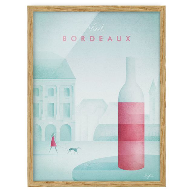 Bild mit Rahmen - Reiseposter - Bordeaux - Hochformat 4:3