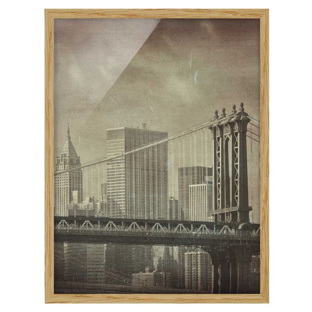 Bild mit Rahmen - Vintage New York - Hochformat 3:4