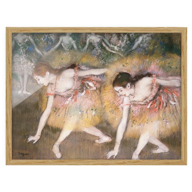 Bild mit Rahmen - Edgar Degas - Verbeugende Ballerinen - Querformat 3:4