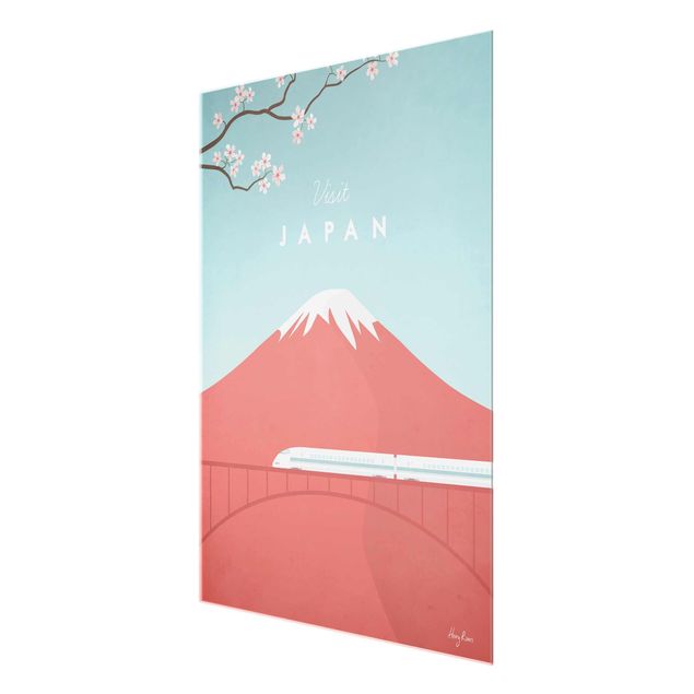 Glasbild - Reiseposter - Japan - Hochformat 4:3