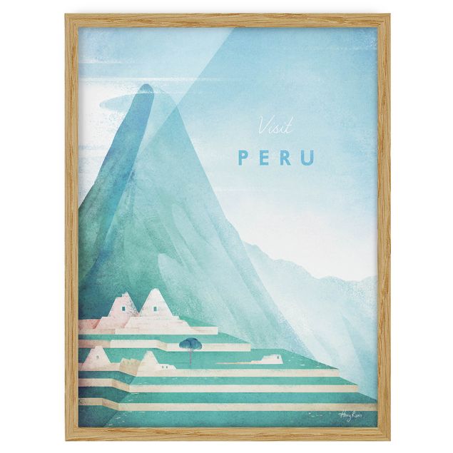 Bild mit Rahmen - Reiseposter - Peru - Hochformat 4:3