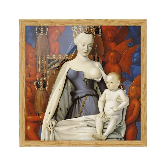 Bild mit Rahmen - Jean Fouquet - Die thronende Madonna - Quadrat 1:1