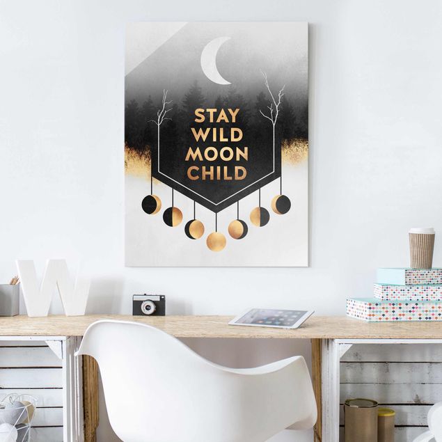 Glas Magnetboard Stay Wild Moon Child