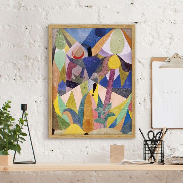 Bild mit Rahmen - Paul Klee - Mildtropische Landschaft - Hochformat 3:4
