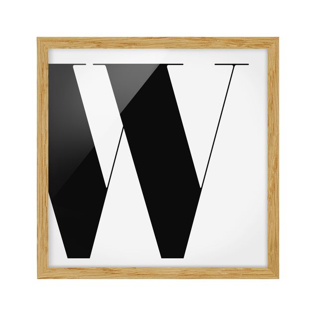 Bild mit Rahmen - Antiqua Letter W - Quadrat 1:1
