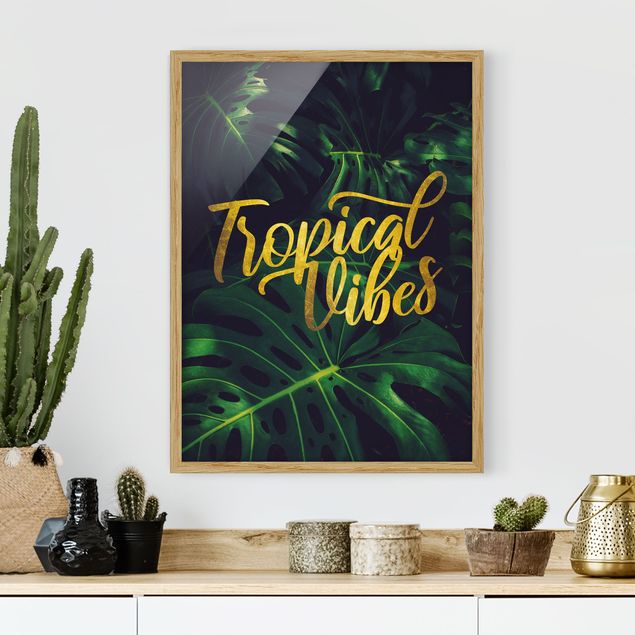 Bild mit Rahmen - Dschungel - Tropical Vibes - Hochformat 4:3