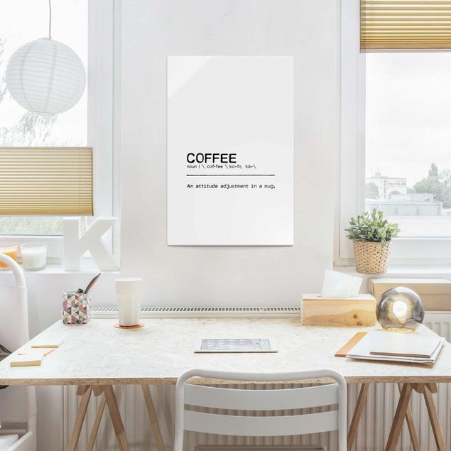 Glasbild - Definition Coffee Attitude - Hochformat