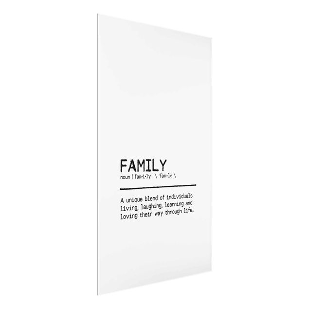 Glasbild - Definition Family Unique - Hochformat