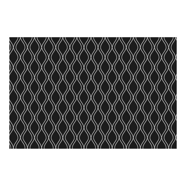 Fototapete - Dunkles Retro Muster mit grauen Wellen - Querformat
