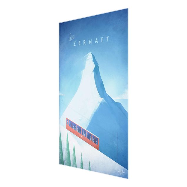 Glasbild - Reiseposter - Zermatt - Hochformat 3:2