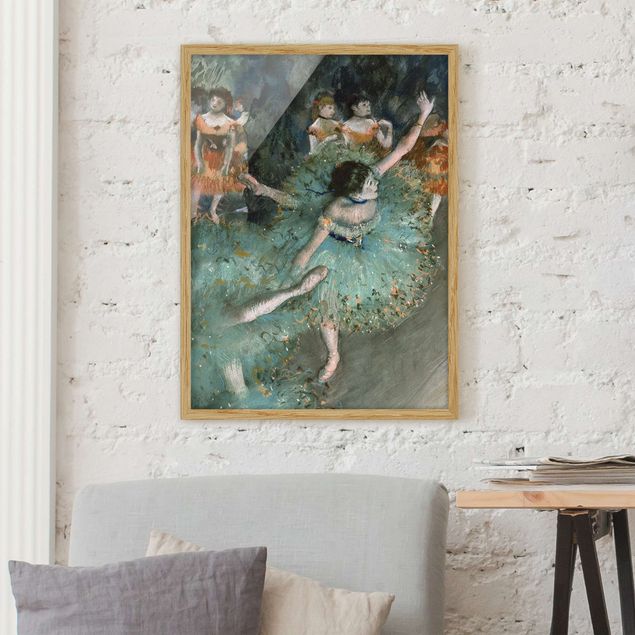 Bild mit Rahmen - Edgar Degas - Tänzerinnen in Grün - Hochformat 3:4