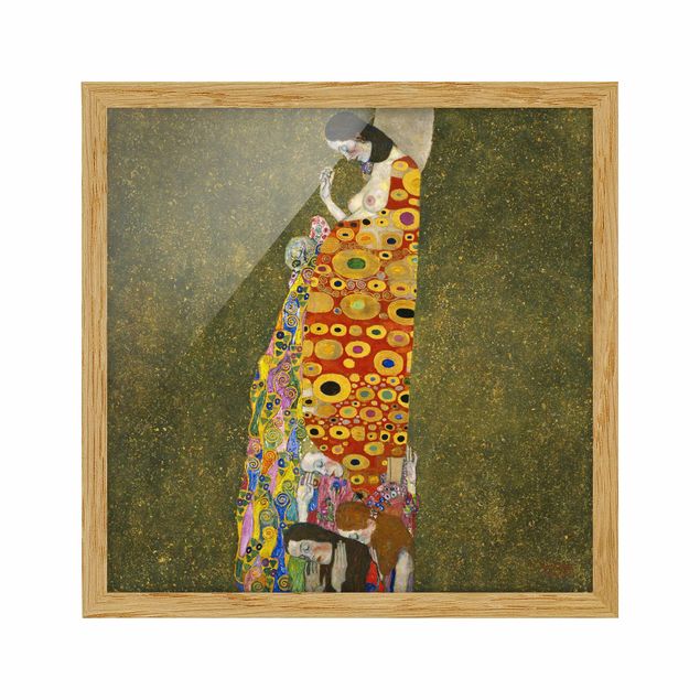 Bild mit Rahmen - Gustav Klimt - Die Hoffnung II - Quadrat 1:1