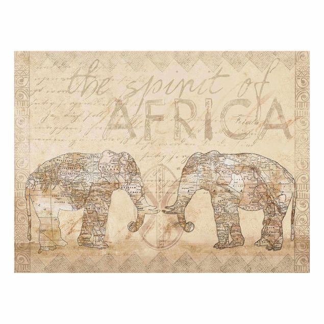 Glasbild - Vintage Collage - Spirit of Africa - Querformat 3:4