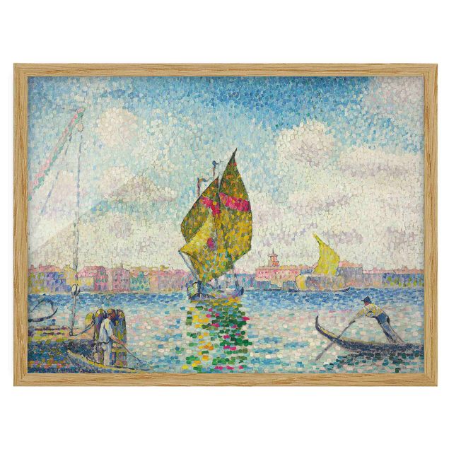 Bild mit Rahmen - Henri Edmond Cross - Segelboote auf dem Giudecca - Querformat 3:4
