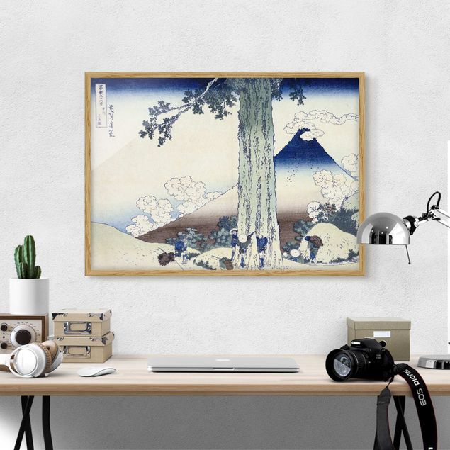 Bild mit Rahmen - Katsushika Hokusai - Mishima Pass in der Provinz Kai - Querformat 3:4