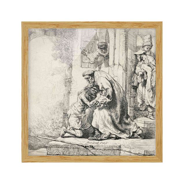 Bild mit Rahmen - Rembrandt van Rijn - Die Rückkehr des Sohnes - Quadrat 1:1