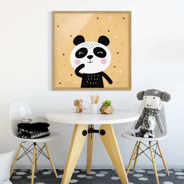 Bild mit Rahmen - Der glückliche Panda - Quadrat 1:1