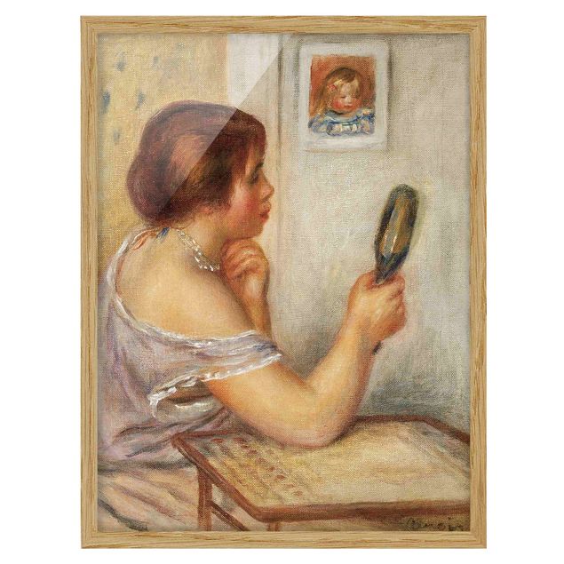 Bild mit Rahmen - Auguste Renoir - Gabrielle mit Spiegel - Hochformat 3:4