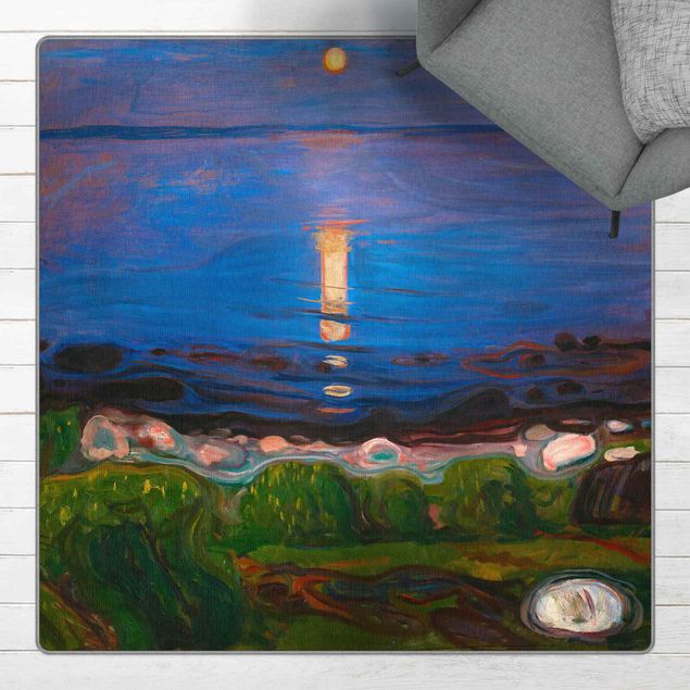 Teppich blau Edvard Munch - Sommernacht am Meeresstrand