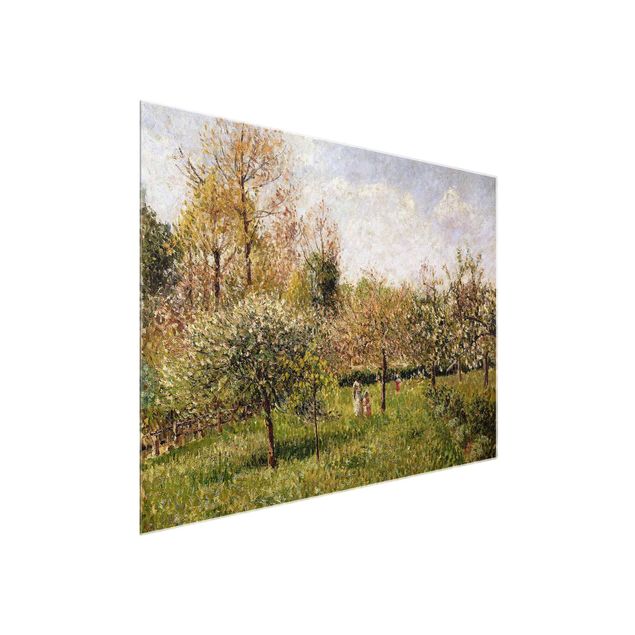 Glasbild - Camille Pissarro - Frühling in Eragny - Querformat 3:4