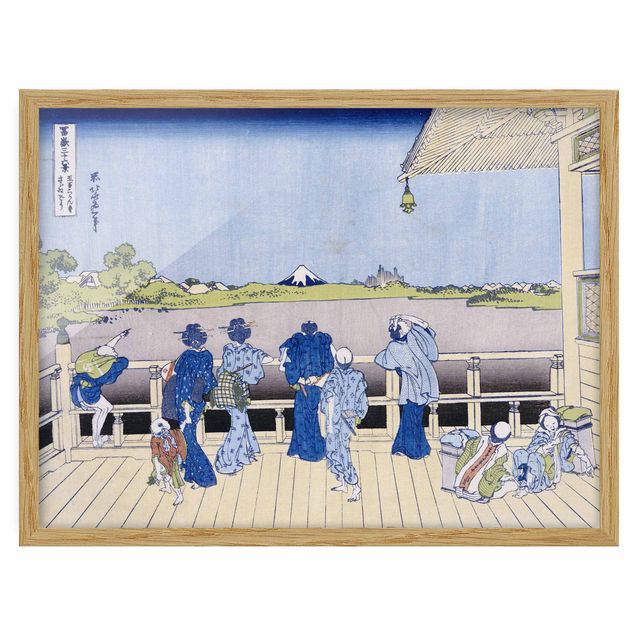 Bild mit Rahmen - Katsushika Hokusai - Die Sazai Halle - Querformat 3:4